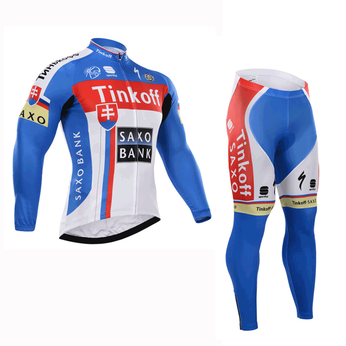 2015 Maillot Saxo bank mangas largas Azul